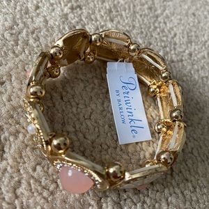Brand new pink and gold cuff stretchy bracelet